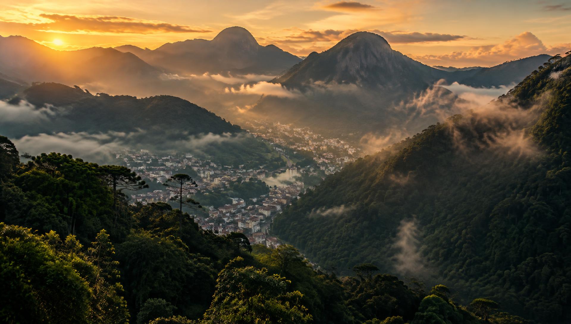 Serras de Nova Friburgo ao amanhecer